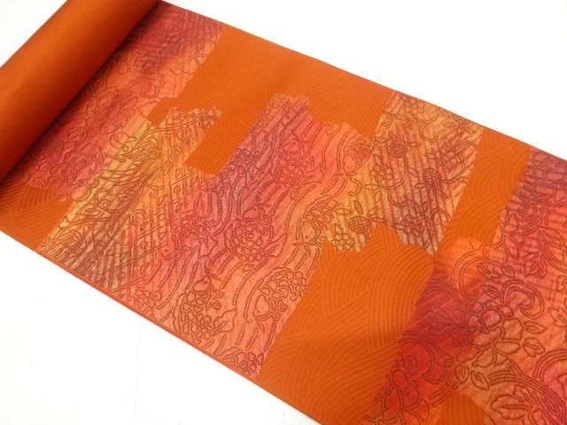 JAPANESE KIMONO / CHIKUZEN HAKATA MEIMONO SAKIORI NAGOYA OBI JI BOLT